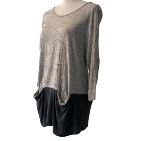 ANTHROPOLOGIE Pleione Loose Fit Textured Round Neck Sweater 3/4 Droopy Pockets - Picture 5 of 10